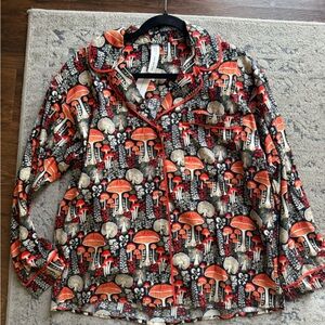 Brand new Anthropologie Fungi mushroom Pattern pajama top